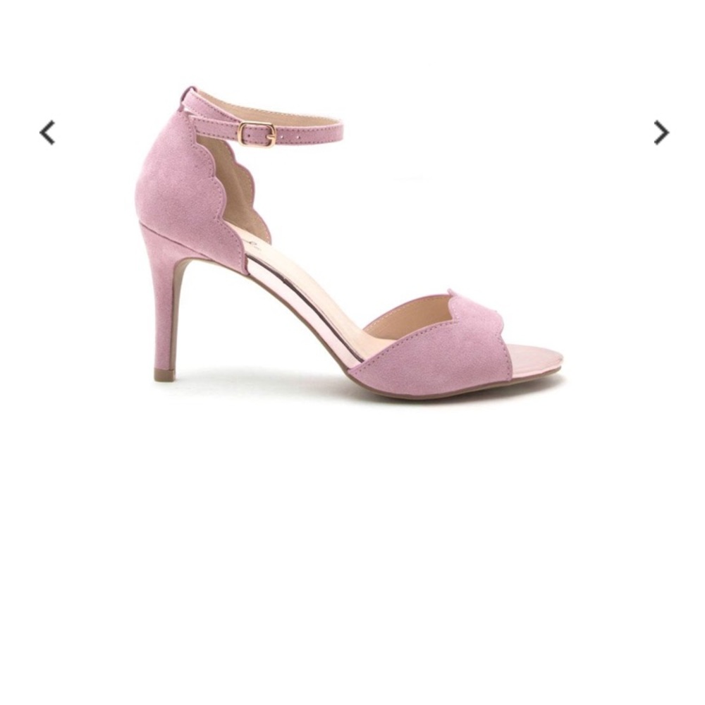 lilac scalloped heels